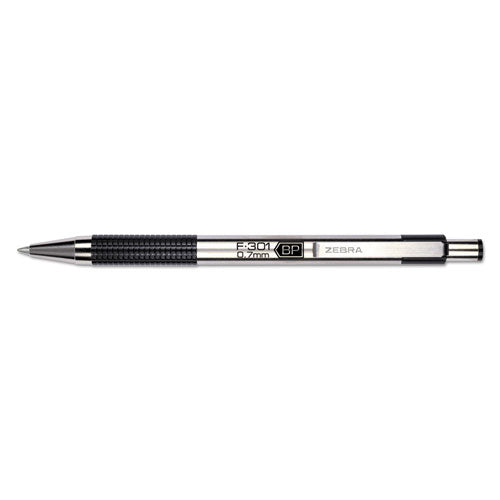 Zebra® F-301 Ballpoint Pen, Retractable, Fine 0.7 Mm, Black Ink, Stainless Steel-black Barrel, 2-pack freeshipping - TVN Wholesale