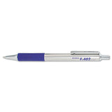 Zebra® F-402 Ballpoint Pen, Retractable, Fine 0.7 Mm, Blue Ink, Stainless Steel-blue Barrel freeshipping - TVN Wholesale