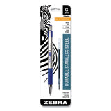 Zebra® G-301 Gel Pen, Retractable, Medium 0.7 Mm, Blue Ink, Stainless Steel-blue Barrel freeshipping - TVN Wholesale