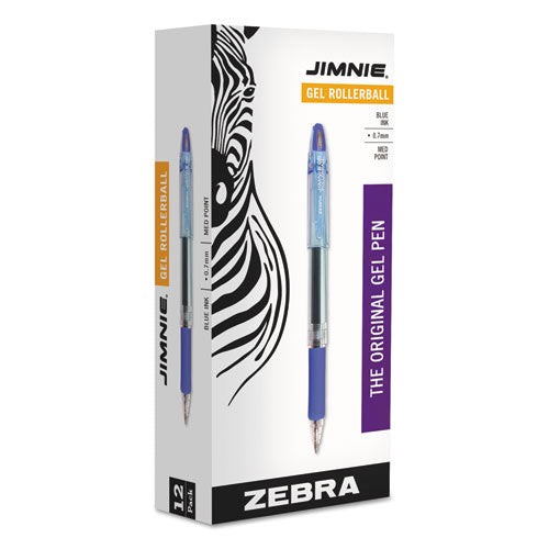 Zebra® Jimnie Gel Pen, Stick, Medium 0.7 Mm, Blue Ink, Smoke Barrel, Dozen freeshipping - TVN Wholesale
