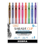 Sarasa Clip Gel Pen, Retractable, Bold 1 Mm, Assorted Ink And Barrel Colors, 9-pack