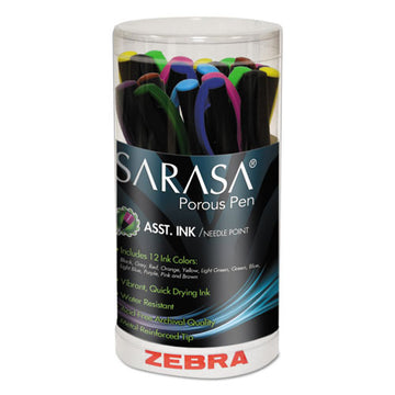 Zebra® Sarasa Porous Point Pen, Stick, Fine 0.8 Mm, Assorted Ink And Barrel Colors, 12-pack freeshipping - TVN Wholesale