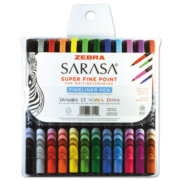 Zebra® Sarasa Porous Point Pen, Stick, Fine 0.8 Mm, Assorted Ink And Barrel Colors, 12-pack freeshipping - TVN Wholesale