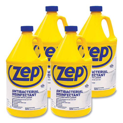 Zep Commercial® Antibacterial Disinfectant, Lemon Scent, 1 Gal, 4-carton freeshipping - TVN Wholesale
