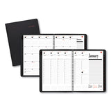 800 Range Weekly-monthly Appointment Book, 11 X 8.25, Black Cover, 12-month (jan To Dec): 2022