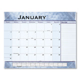 Slate Blue Desk Pad, 22 X 17, White Sheets, Clear Corners, 12-month (jan To Dec): 2022