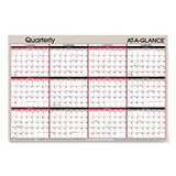 AT-A-GLANCE® Vertical-horizontal Erasable Quarterly-monthly Wall Planner, 24 X 36, White-black-red Sheets, 12-month (jan To Dec): 2022 freeshipping - TVN Wholesale 
