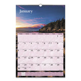 Scenic Monthly Wall Calendar, Scenic Landscape Photography, 15.5 X 22.75, White-multicolor Sheets, 12-month (jan-dec): 2022