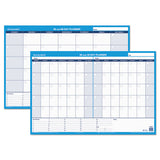 30-60-day Undated Horizontal Erasable Wall Planner, 36 X 24, White-blue Sheets, Undated