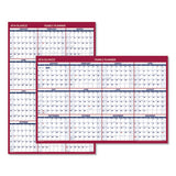 Erasable Vertical-horizontal Wall Planner, 24 X 36, White-blue-red Sheets, 12-month (jan To Dec): 2022