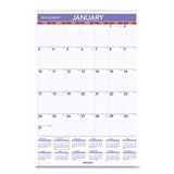 Monthly Wall Calendar With Ruled Daily Blocks, 20 X 30, White Sheets, 12-month (jan To Dec): 2022