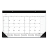Contemporary Monthly Desk Pad, 18 X 11, White Sheets, Black Binding-corners,12-month (jan To Dec): 2022