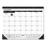 AT-A-GLANCE® Academic Year Ruled Desk Pad, 21.75 X 17, White Sheets, Black Binding, Black Corners, 16-month (sept To Dec): 2021 To 2022 freeshipping - TVN Wholesale 