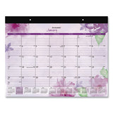 AT-A-GLANCE® Beautiful Day Desk Pad Calendar, Floral Artwork, 21.75 X 17, Assorted Color Sheets, Black Binding, 12-month (jan-dec): 2022 freeshipping - TVN Wholesale 