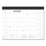 Elevation Desk Pad Calendars, 21.75 X 17, White Sheets, Black Binding, Clear Corners, 12-month (jan To Dec): 2022