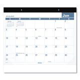 Easy-to-read Monthly Desk Pad, 22 X 17, White-blue Sheets, Black Binding, Clear Corners, 12-month (jan To Dec): 2022