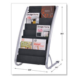 Alba™ Literature Floor Rack, 16 Pocket, 23w X 19.67d X 36.67h, Silver Gray-black freeshipping - TVN Wholesale 