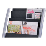 Alba™ Literature Floor Rack, 16 Pocket, 23w X 19.67d X 36.67h, Silver Gray-black freeshipping - TVN Wholesale 