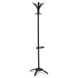 Alba™ Cleo Coat Stand, Stand Alone Rack, Ten Knobs, Steel-plastic, 19.75w X 19.75d X 68.9h, Black freeshipping - TVN Wholesale 