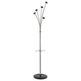 Alba™ Festival Coat Stand With Umbrella Holder, Five Knobs, 14w X 14d X 73.67h, Silver Gray freeshipping - TVN Wholesale 