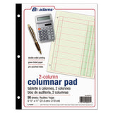 Adams® Columnar Analysis Pad, Single-page 2-column Accounting Format, 8.5 X 11 Ivory-green-red Sheets, 50 Sheets-pad, 12-carton freeshipping - TVN Wholesale 