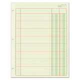 Columnar Analysis Pad, Single-page 2-column Accounting Format, 8.5 X 11 Ivory-green-red Sheets, 50 Sheets-pad, 12-carton