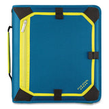 Five Star® Zipper Binder, 3 Rings, 2" Capacity, 11 X 8.5, Teal-yellow Accents freeshipping - TVN Wholesale 
