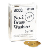 ACCO Washers For Two-prong Fasteners, #2, 1.25" Diameter, Brass, 100-box freeshipping - TVN Wholesale 