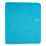 Five Star® Zipper Binder, 3 Rings, 1.5" Capacity, 11 X 8.5, Teal-blue Circles Design freeshipping - TVN Wholesale 