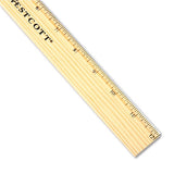 Westcott® Wood Ruler, Metric And 1-16" Scale With Single Metal Edge, 12"-30 Cm Long freeshipping - TVN Wholesale 