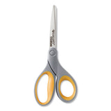 Westcott® Titanium Bonded Scissors, 5" And 7" Long, 2.25" And 3.5" Cut Lengths, Gray-yellow Straight Handles, 2-pack freeshipping - TVN Wholesale 
