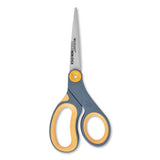 Westcott® Non-stick Titanium Bonded Scissors, 8" Long, 3.25" Cut Length, Gray-yellow Straight Handle freeshipping - TVN Wholesale 