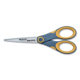 Westcott® Non-stick Titanium Bonded Scissors, 7" Long, 3" Cut Length, Gray-yellow Straight Handle freeshipping - TVN Wholesale 