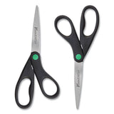 Westcott® Kleenearth Scissors, 8" Long, 3.25" Cut Length, Black Straight Handles, 2-pack freeshipping - TVN Wholesale 