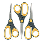 Westcott® Non-stick Titanium Bonded Scissors, 8" Long, 3.25" Cut Length, Gray-yellow Straight Handles, 3-pack freeshipping - TVN Wholesale 