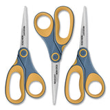 Westcott® Non-stick Titanium Bonded Scissors, 8" Long, 3.25" Cut Length, Gray-yellow Straight Handles, 3-pack freeshipping - TVN Wholesale 