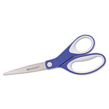 Westcott® Kleenearth Soft Handle Scissors, Pointed Tip, 7" Long, 2.25" Cut Length, Blue-gray Straight Handle freeshipping - TVN Wholesale 