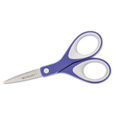 Westcott® Kleenearth Soft Handle Scissors, Pointed Tip, 7" Long, 2.25" Cut Length, Blue-gray Straight Handle freeshipping - TVN Wholesale 