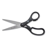 Westcott® Kleenearth Basic Plastic Handle Scissors, Pointed Tip, 7" Long, 2.8" Cut Length, Black Straight Handle freeshipping - TVN Wholesale 