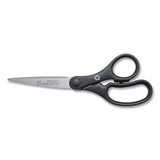 Westcott® Kleenearth Basic Plastic Handle Scissors, Pointed Tip, 7" Long, 2.8" Cut Length, Black Straight Handle freeshipping - TVN Wholesale 