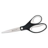 Westcott® Kleenearth Soft Handle Scissors, 8" Long, 3.25" Cut Length, Black-gray Straight Handle freeshipping - TVN Wholesale 