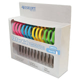 Westcott® Soft Handle Kids Scissors, Rounded Tip, 5" Long, 1.75" Cut Length, Assorted Straight Handles, 12-pack freeshipping - TVN Wholesale 