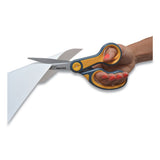 Westcott® Non-stick Titanium Bonded Scissors, 8" Long, 3.25" Cut Length, Gray-orange Straight Handles, 2-pack freeshipping - TVN Wholesale 