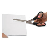 Westcott® All Purpose Stainless Steel Scissors, 8" Long, 3.5" Cut Length, Black Straight Handle freeshipping - TVN Wholesale 
