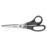 Westcott® All Purpose Stainless Steel Scissors, 8" Long, 3.5" Cut Length, Black Straight Handle freeshipping - TVN Wholesale 