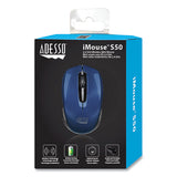 Adesso Imouse S50 Wireless Mini Mouse, 2.4 Ghz Frequency-33 Ft Wireless Range, Left-right Hand Use, Blue freeshipping - TVN Wholesale 