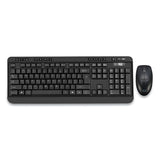 Adesso Wkb-1320cb Antimicrobial Wireless Desktop Keyboard And Mouse, 2.4 Ghz Frequency-30 Ft Wireless Range, Black freeshipping - TVN Wholesale 