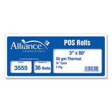 Alliance Thermal Cash Register-pos Roll, 3" X 80 Ft, White, 36-carton freeshipping - TVN Wholesale 