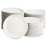 AJM Packaging Corporation Paper Plates, 6" Dia, White, 100 Bulk Pack, 10 Packs-carton freeshipping - TVN Wholesale 