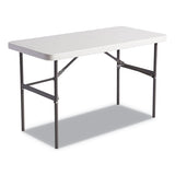 Alera® Resin Rectangular Folding Table, Square Edge, 96w X 30d X 29h, Platinum freeshipping - TVN Wholesale 
